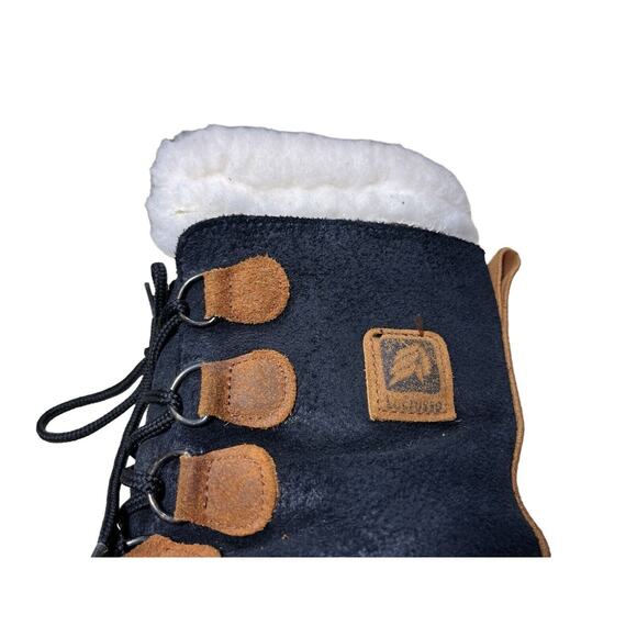 LaCrosse Women’s Black Suede Lined Lace Up Duck Boots Size 7 Shearling - Picture 3 of 10